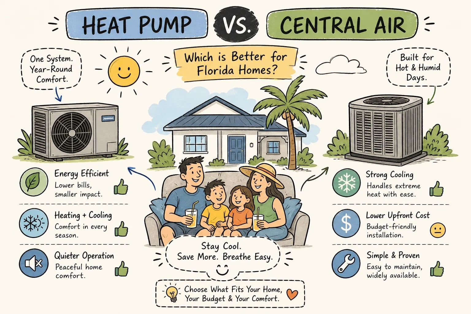 Heat pump vs. central air for Florida homes: full comparison