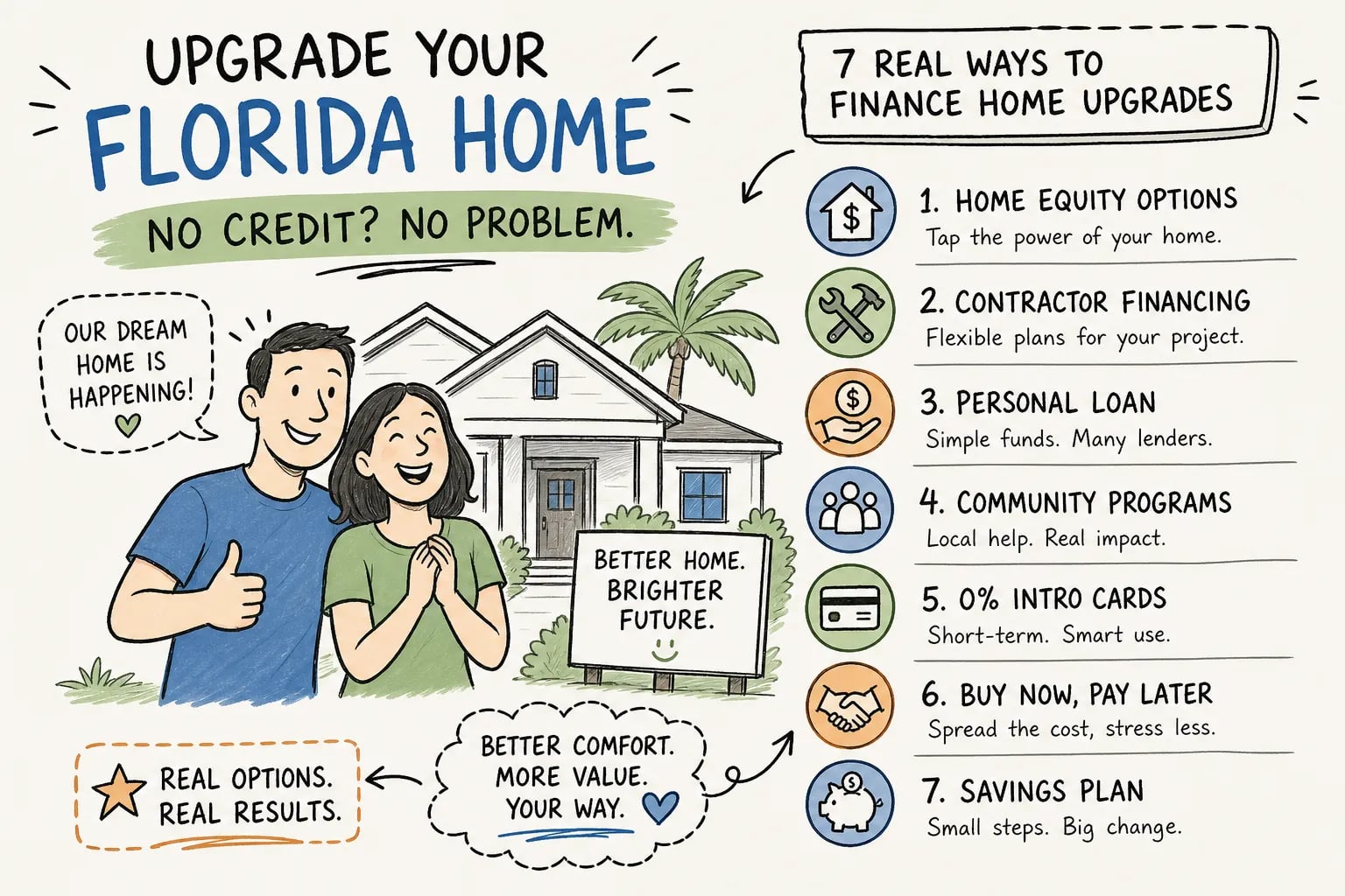 Finance Florida Home Upgrades With No Credit: 7 Real Options