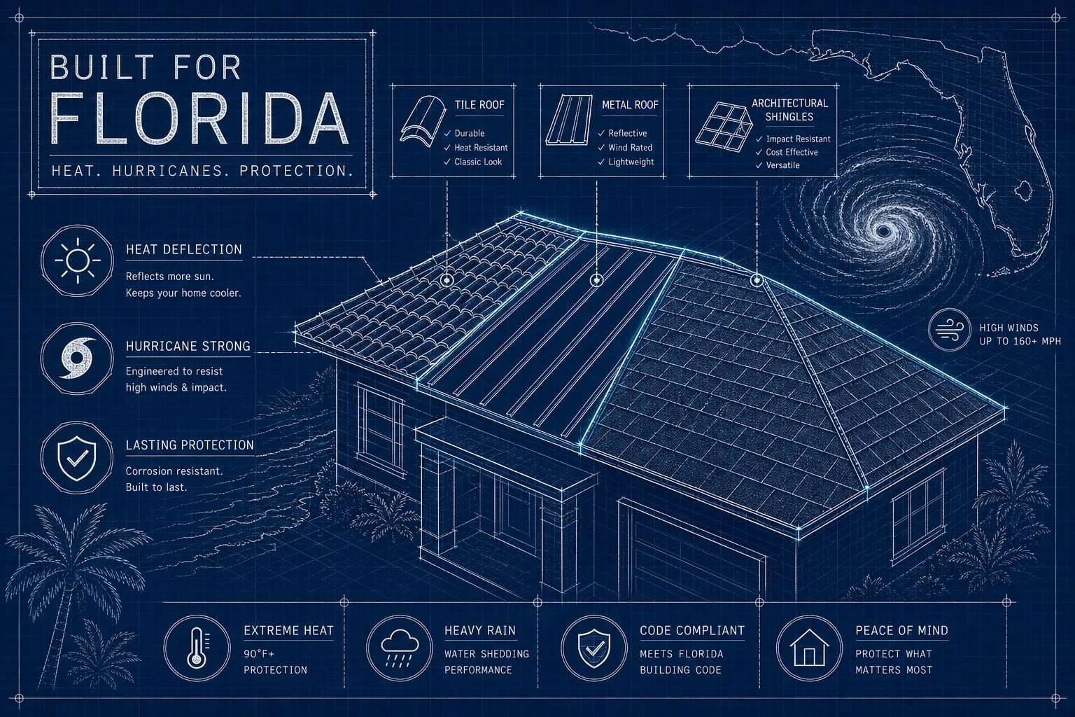 Florida Roofs: Best Materials for Heat and Hurricanes
